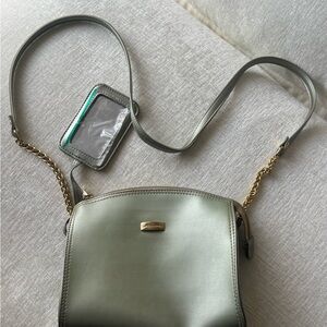 Liz Claiborne Gray Crossbody Bag with Gold Accents